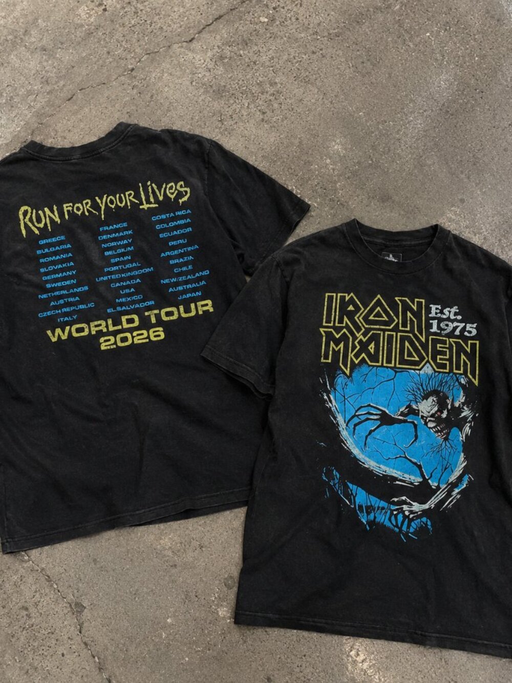 Iron Maiden Run For Your Lives World Tour 2026 Black T-Shirt